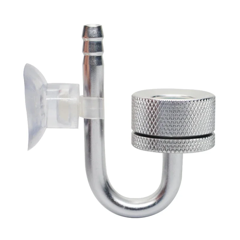 Acquario Diffusore di CO2 Acquario Bubble Atomizzatore Reattore Solenoide Regolatore Sistema di CO2 Atomizzatore per Impianto con Ventosa Argento