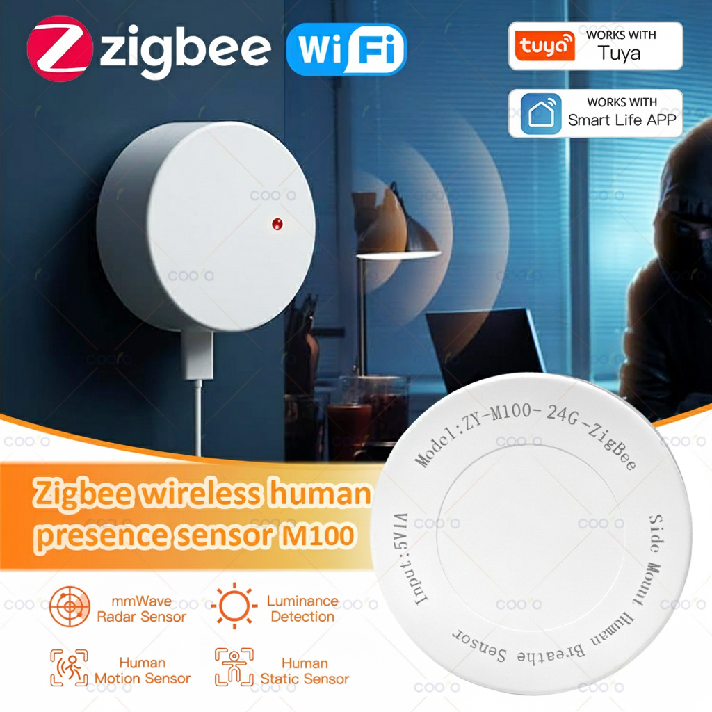 ZigBee Wi-Fi 24G MmWave датчик присутствия человека радар волна детектор человека детектор движения Tuya Hub SmartLife домашняя автоматизация