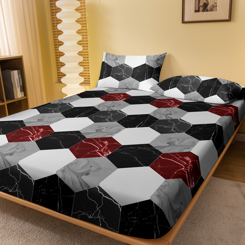 1-teiliges mattiertes Bettlaken mit modischem Marmormuster, bedruckte Tagesdecke für das Schlafzimmer, Bettwäsche (ohne Kissenbezüge)