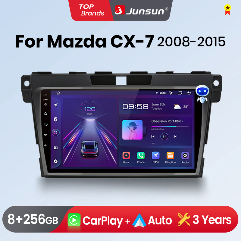 Junsun Carplay Android Auto Autoradio Voor Mazda CX-7 Cx7 2008-2015 Gps Intelligente Systemen Tereo Multimedia Autoradio