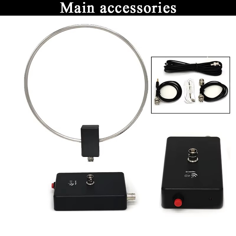 Antena de loop ativo ga800 10khz-159mhz hf antena de loop pequeno de onda curta para receptor de rádio uso interno telescun malahiteam sdr