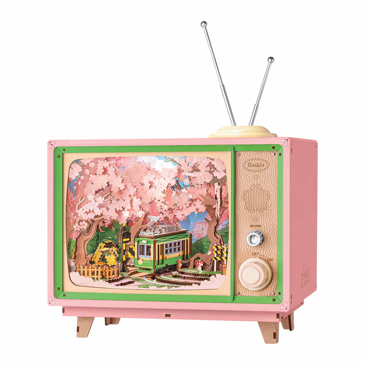 Robotime Rolife Sakura Dreamy Tour DIY Музыкальная шкатулка 3D Деревянная головоломка с подсветкой Сакура Дизайн Уникальный домашний декор Подарок для детей