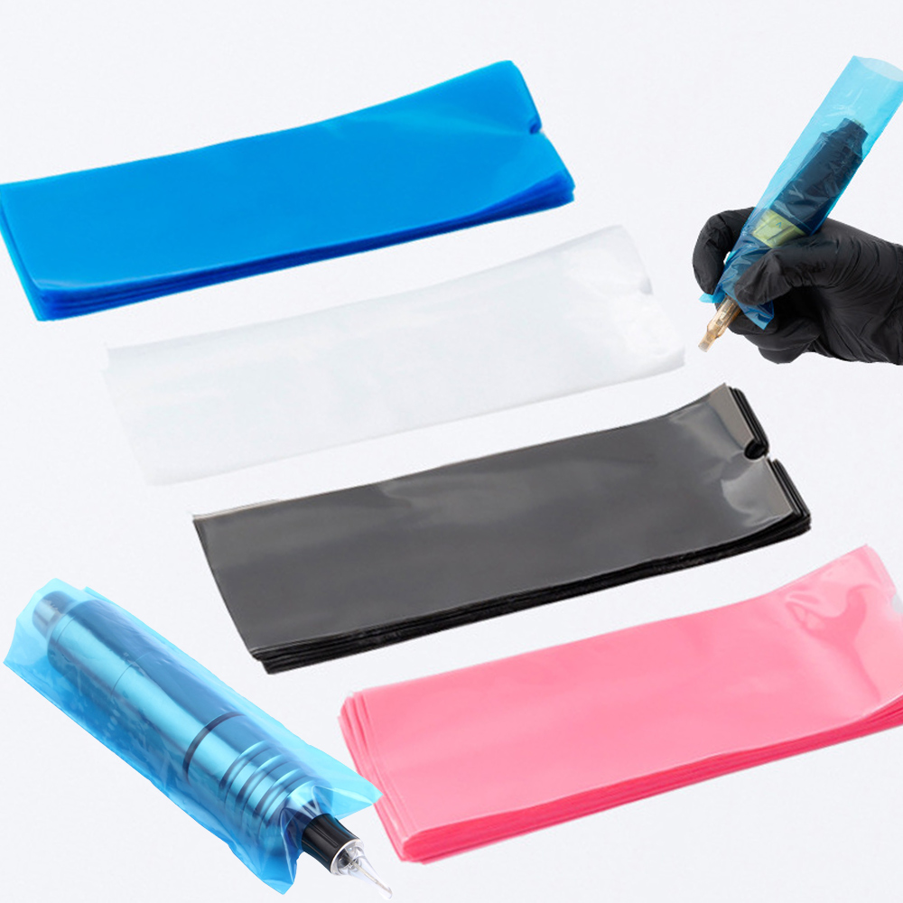 50/100 pçs cartucho de tatuagem filtro caneta clipe mangas sacos fornecimento descartável máquina tatuagem cabo cobre sacos acessórios tatuagem