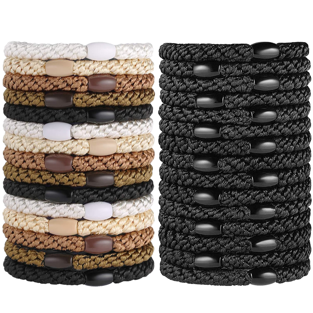 10 Uds. De bandas elásticas para el pelo, coleteros, bandas de goma para mujeres y niñas, pelo grueso, sin daños, sin arrugas, accesorios elásticos