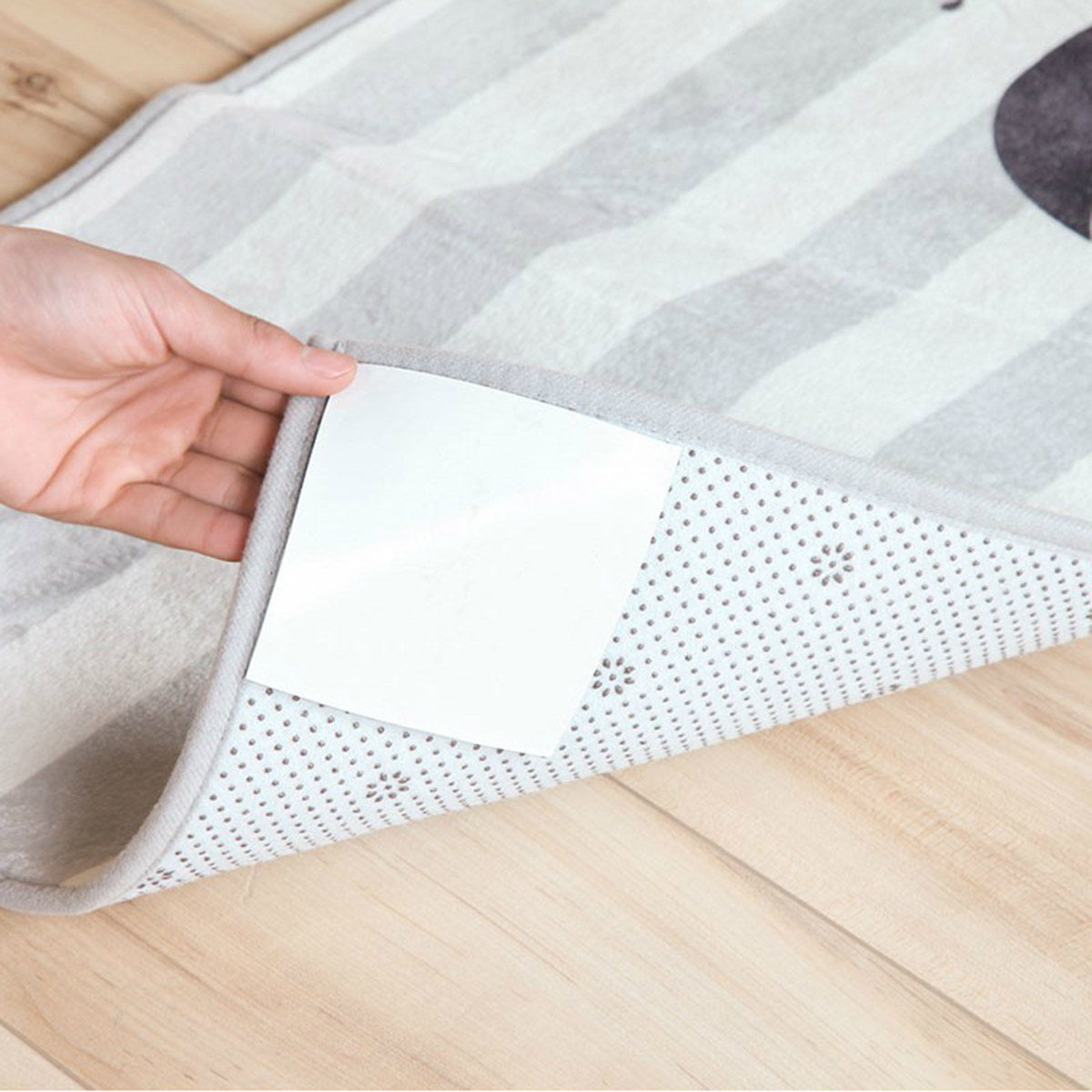 12 Piezas de Anclajes Antideslizantes para Esquinas de Alfombras, Adhesivos de Gancho y Bucle para Alfombras, para Pisos Duros, Madera, Azulejos, Laminado, Piedra, Fáciles de Usar