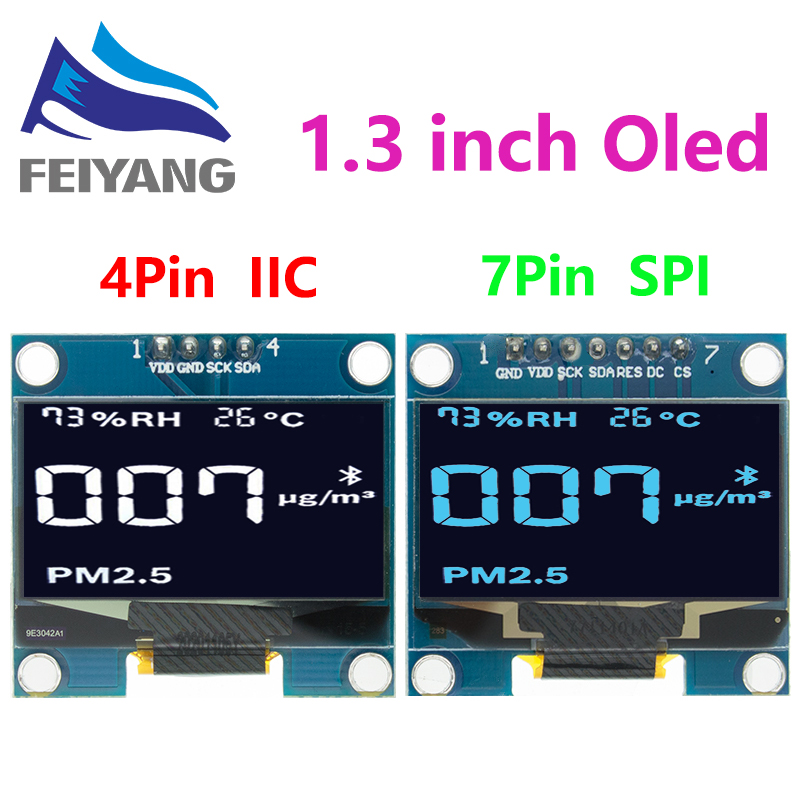 Módulo OLED de 1,3 pulgadas SPI/IIC I2C comunicarse color blanco/azul 128X64 Módulo de pantalla LED LCD OLED de 1,3 pulgadas Módulo OLED de 1,3"