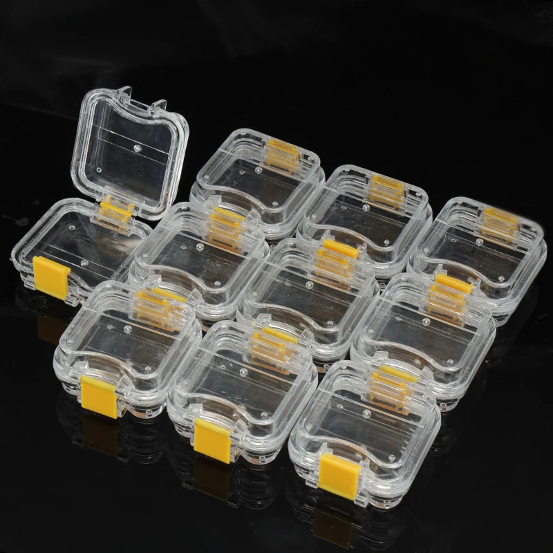 10/50 stuks tas kleine tandheelkundige kroondoos met transparante flexibele film binnen kunstgebit opslagmateriaal plastic tanden gereedschap