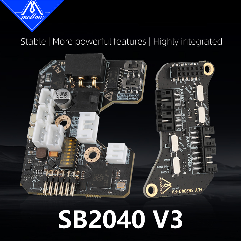 Mellow Fly-SB2040 V3 Board für Voron 2.4 R2 Trident Stealthburner CW2 Extruder Klipper RRF Eddy Canbus HeadTool PT1000 / PT100