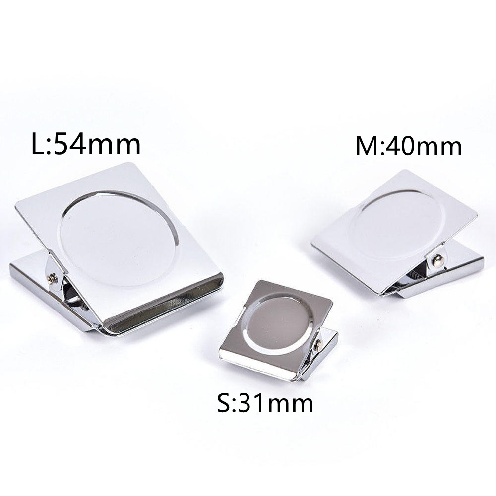 Büroklammer Kühlschrank feder belastete magnetische Wand klammer Memo Note Halter Silber Magnet Haken Clips
