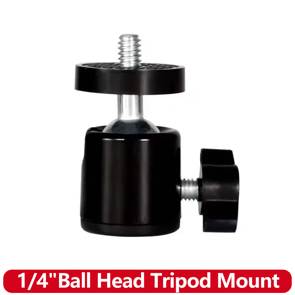 Mini adaptador de montaje de trípode con cabeza de bola giratoria de 1/4 "para GoPro 13 12 11 10 9 Insta360 DSLR cámara videocámara accesorios de soporte de luz