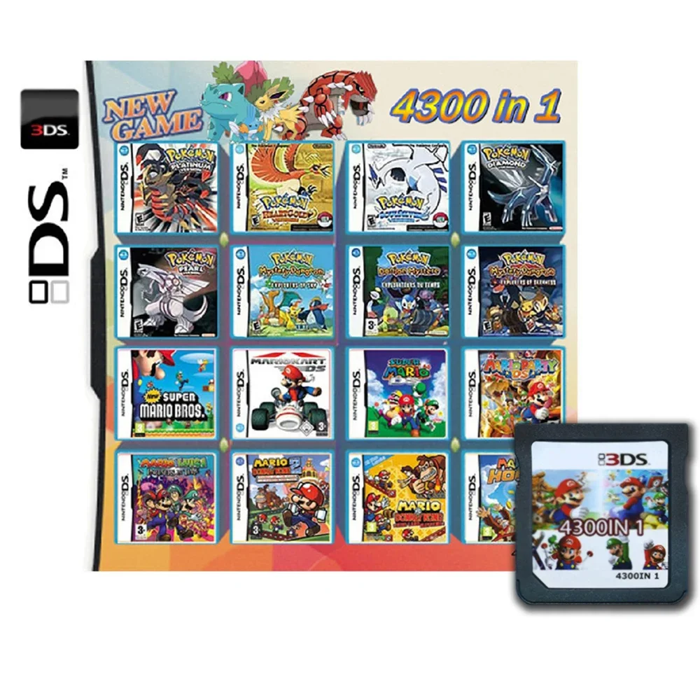 4300 in 1 Zusammenstellung DS NDS 3DS 3DS NDSL Spielkassette Karte Videospiel Handheld Player (R4 Karte)