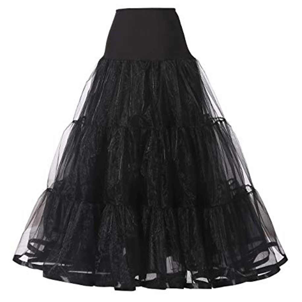 ยาว 95 ซม. Petticoat Ruffled Crinoline Vintage งานแต่งงานเจ้าสาวสําหรับชุดกระโปรง Rockabilly Tutu