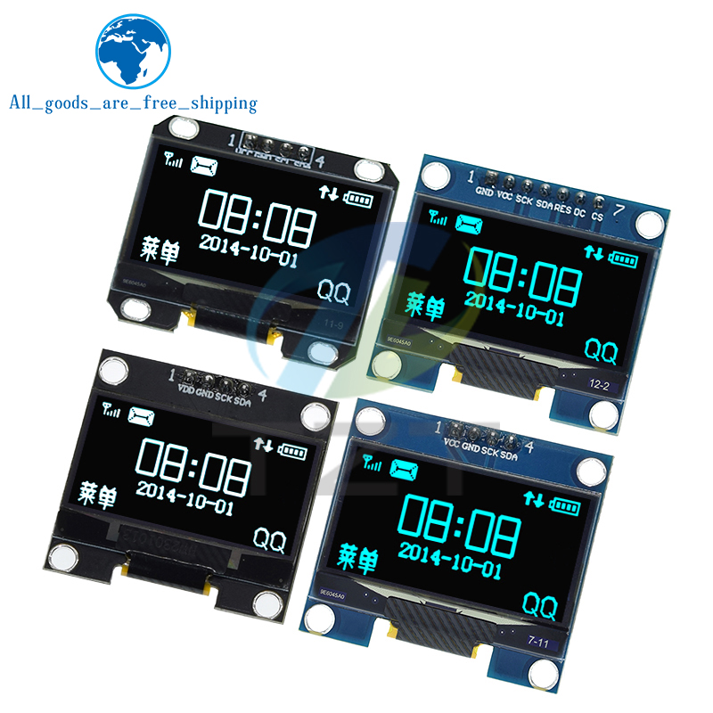 Módulo OLED TZT de 1,3 pulgadas SPI/IIC I2C comunicarse color blanco/azul 128X64 Módulo de pantalla LED LCD OLED de 1,3 pulgadas Módulo OLED de 1,3"