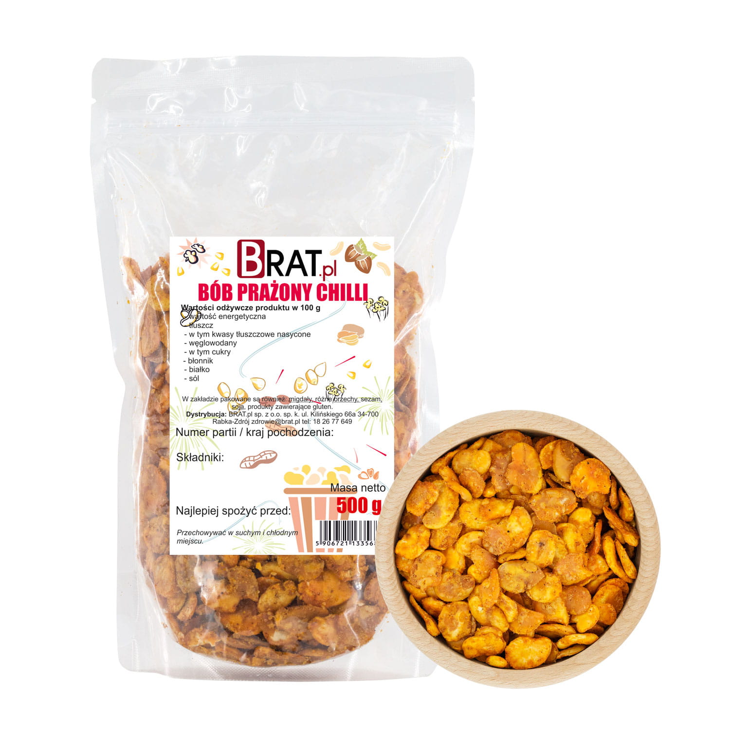 Bób prażony chili 500g