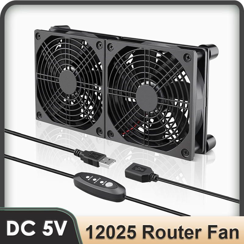Gdstime DC 5V USB TV Box Dual Ball Cooler 80Mm 92Mm W/Controller & Net Pelindung Kipas Pendingin Desktop 120Mm 140Mm Kipas Router DIY