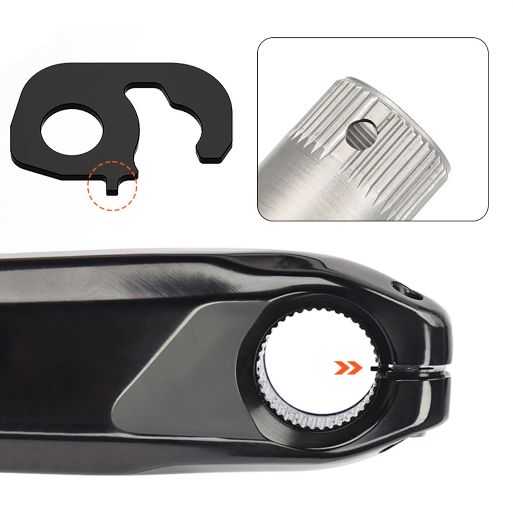 แหวนโซ่กลวงสำหรับจักรยาน1ชิ้นปะเก็นป้องกันการคลายเหมาะสำหรับแผ่นล็อค Shimano ปะเก็นข้อเหวี่ยงโลหะสีดำอุปกรณ์เสริมจักรยาน