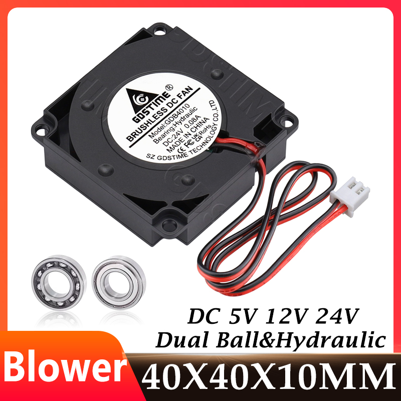 Gdstime 4010 Lüfter 24 V 40 mm Schneckenventilator 12 V 5 V Lüfter USB 4PIN Duall Bal 3D-Drucker Kühlung Turbogebläse Mini-Radialkühler