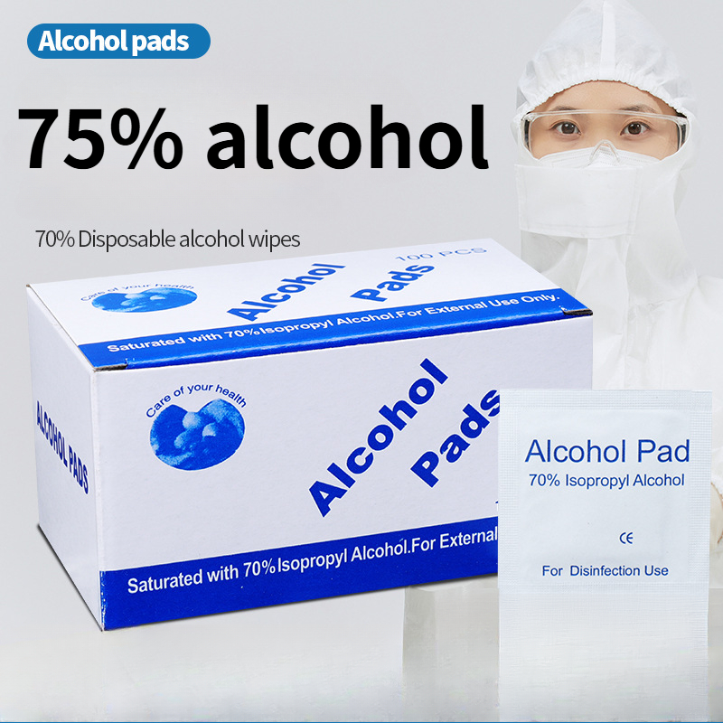 Disposable 75% Alcohol Swab for Wound Disinfection, Essential First Aid Box Supplies for Home Disaster Preparedness