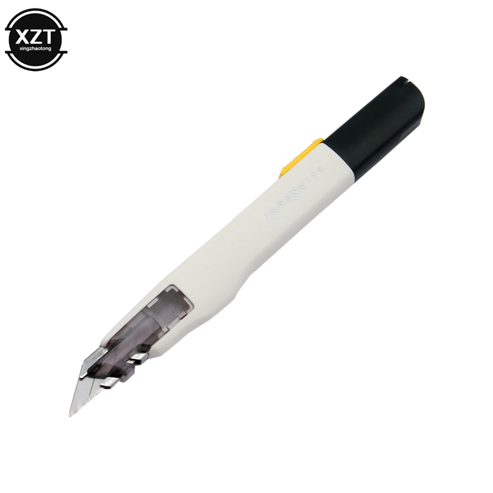 Cuchillo multiusos retráctil, cortador de papel con hoja de 30 grados y 9mm, corte de cuero, grabado, cartón, cuchillo para manualidades, cuchillo de Metal, papelería