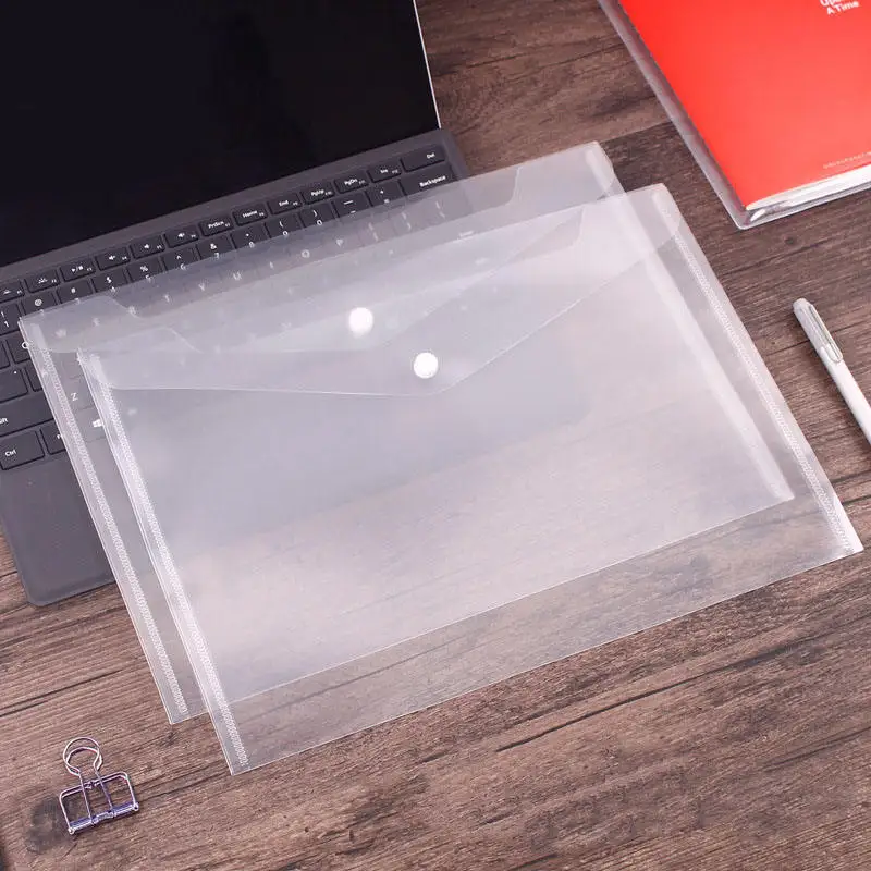 Bolsa de pasta a5, 10 peças, plástico transparente, resistente à água, suporte de arquivo, papel, material de escritório, documentos, protetores de folhas