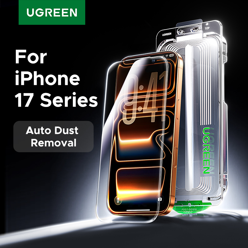 UGREEN 2 шт. автоматическая пылезащитная пленка для экрана для iPhone 17 Pro Max закаленное стекло для iPhone 17 16 Pro 17Pro пленка для воздушного телефона