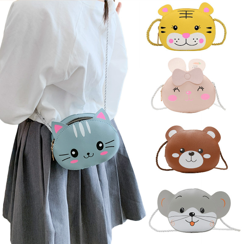 Mini Crossbody Bag para crianças, Gato bonito dos desenhos animados, Baby Girls Shoulder Bags, Boys Kids Small Coin Purse, Bolsas Carteira