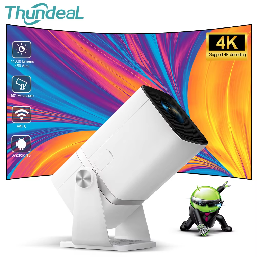 ThundeaL HD Máy Chiếu Mini TD90 Bản Địa 1280X720P LED Máy Chiếu WiFi Rạp Hát Tại Nhà Điện Ảnh 3D Thông Minh 2K 4K Video Phim Proyector