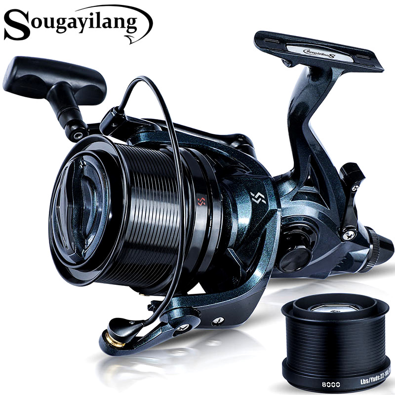 Kołowrotek spinningowy Sougayilang 13+1BB, przełożenie 4.6:1, maksymalna siła hamowania 25KG, antykorozyjny, do wędkarstwa słodkowodnego i słonowodnego, z zapasową szpulą.