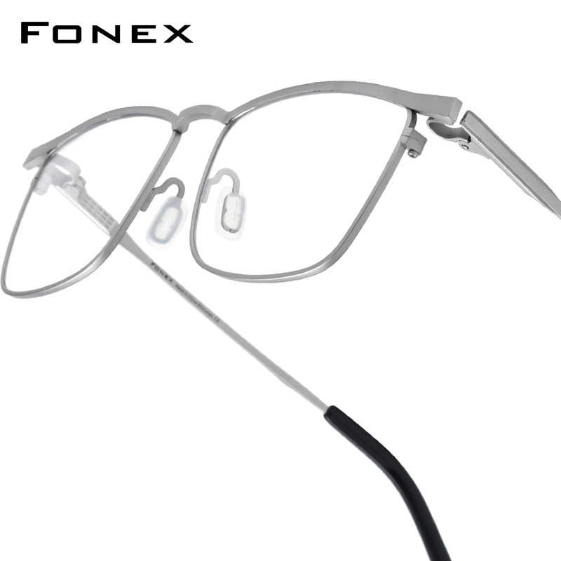 FONEX Titanium Kacamata Kacamata Pria Merek Desain Square Ultralight Kacamata Jepang Ultralight-Berat Kualitas Tinggi Kacamata 85741