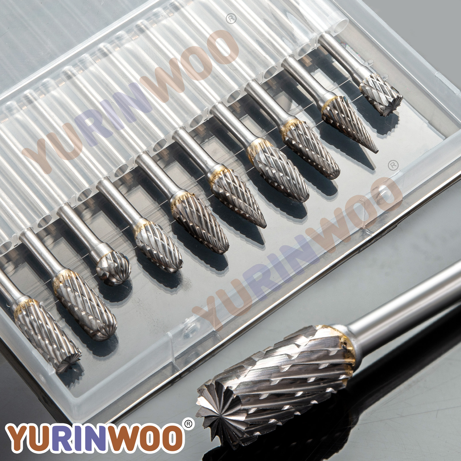 Carbide Burr Set Compatible with Dremel Rotary Tool 10Pcs Die Grinder Bits Rotary File Rasp with 1/8" Shank Tool Accessories