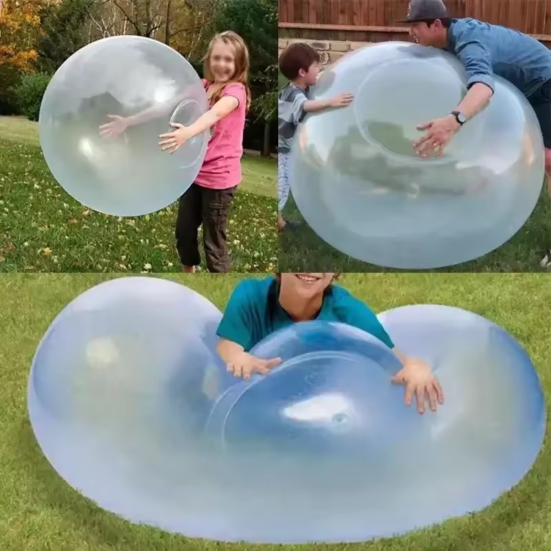 Pelota elástica inflable para niños, juguete de globo inflable, pelota de burbujas suave para niños, para jugar al aire libre, llenada de aire y agua, divertida para fiestas, regalo de verano