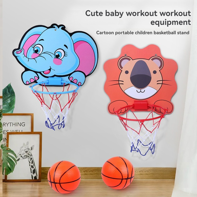 1pc kinder Basketball Stand Sport Spielzeug Basketballkorb Kit Cartoon Kreative Tiere kinder Hängen Tragbare Outdoor Spielzeug