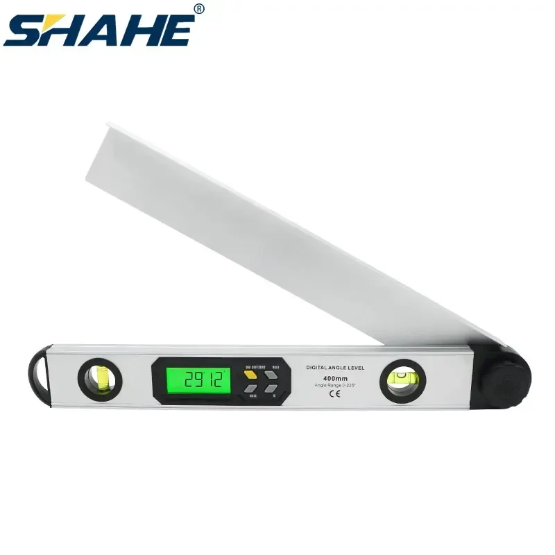 Buscador de ángulo digital SHAHE 0-225 °   Transportador digital con regla de medición Herramienta de nivel de burbuja horizontal y vertical