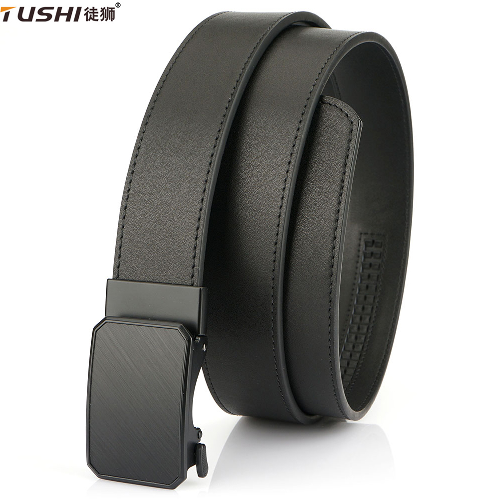 TUSHI ceinture tactique en cuir pour hommes avec boucle automatique de luxe ceinture IPSC de haute qualité ceinture de créateur noire