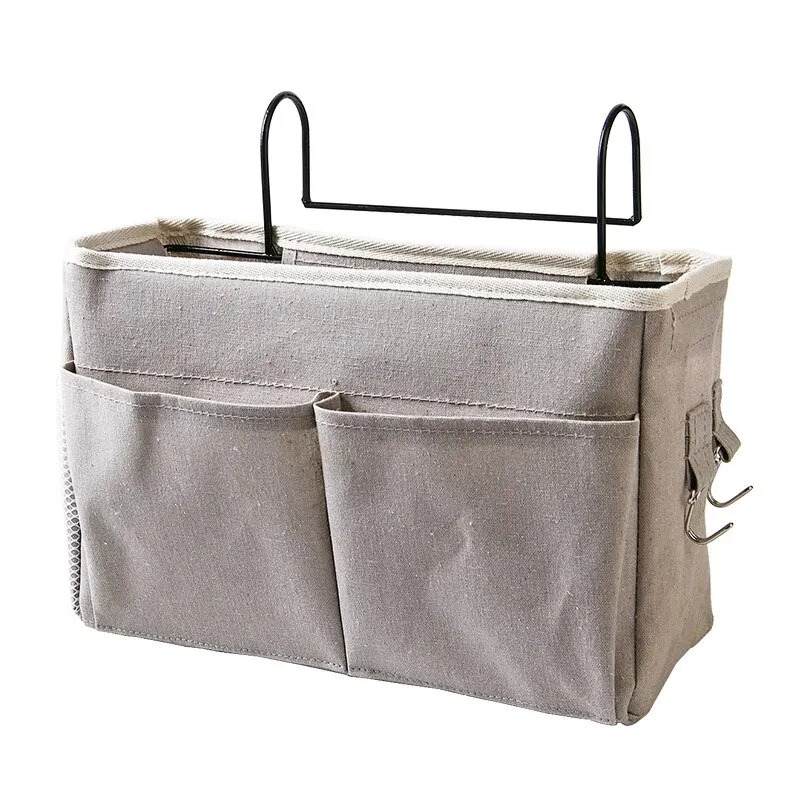 Cesta de almacenamiento para cabecera de cama, cesta colgante para dormitorio, organizador de almacenamiento para cama de dormitorio
