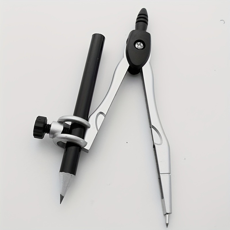 Ensemble de 2 compas métalliques, outil de verrouillage pour dessiner des cercles, convient aux stylos jusqu'à 0,39 pouces, pour étudiants et dessin technique