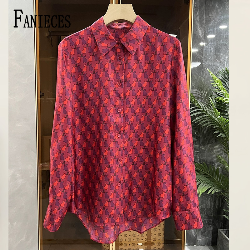 FANIECES S-4XL Blusas De Mujer Women Luxury Blouses Shirts Spring Female Tops French Fashion Wysokiej jakości szykowna odzież biurowa 6856