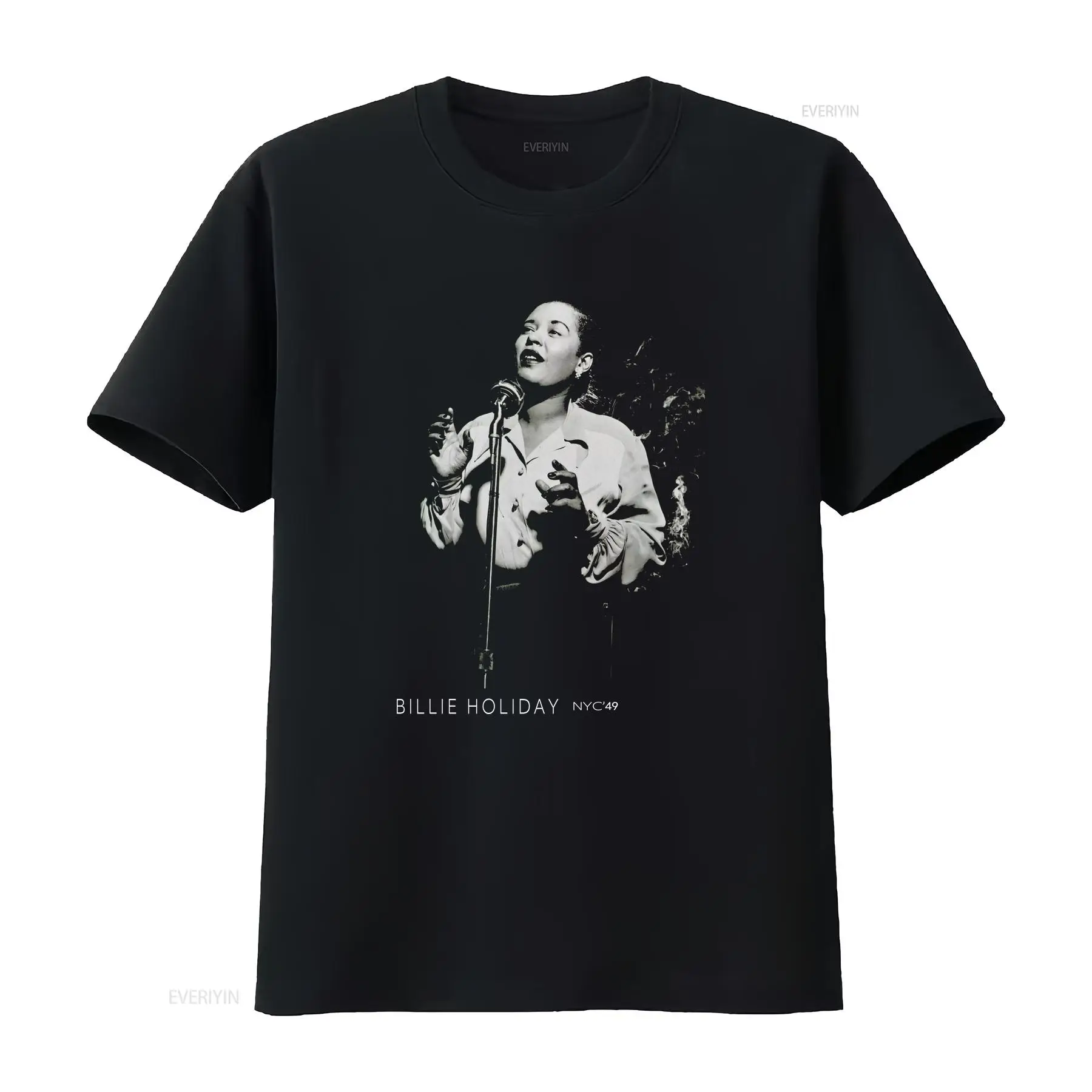 Camiseta Billie Holiday para fanáticos, color negro, todas las tallas, HE1131, estilo vintage, informal, ropa de diseñador gráfico a la moda