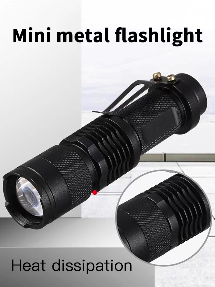 Mini-Taschenlampe, LED-Taschenlampe, 3 Modi, verstellbar, tragbare taktische Taschenlampe für Camping, Wandern, Arbeiten im Freien