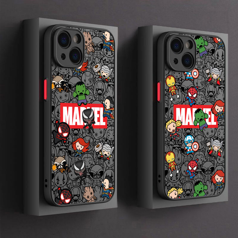 Capa de Celular Marvel Homem-Aranha Groot Desenho Animado para iPhone 17 16 15 Pro Max 14 13 12 11 Pro Max 16e 17e Air XS XR 7 8 Plus