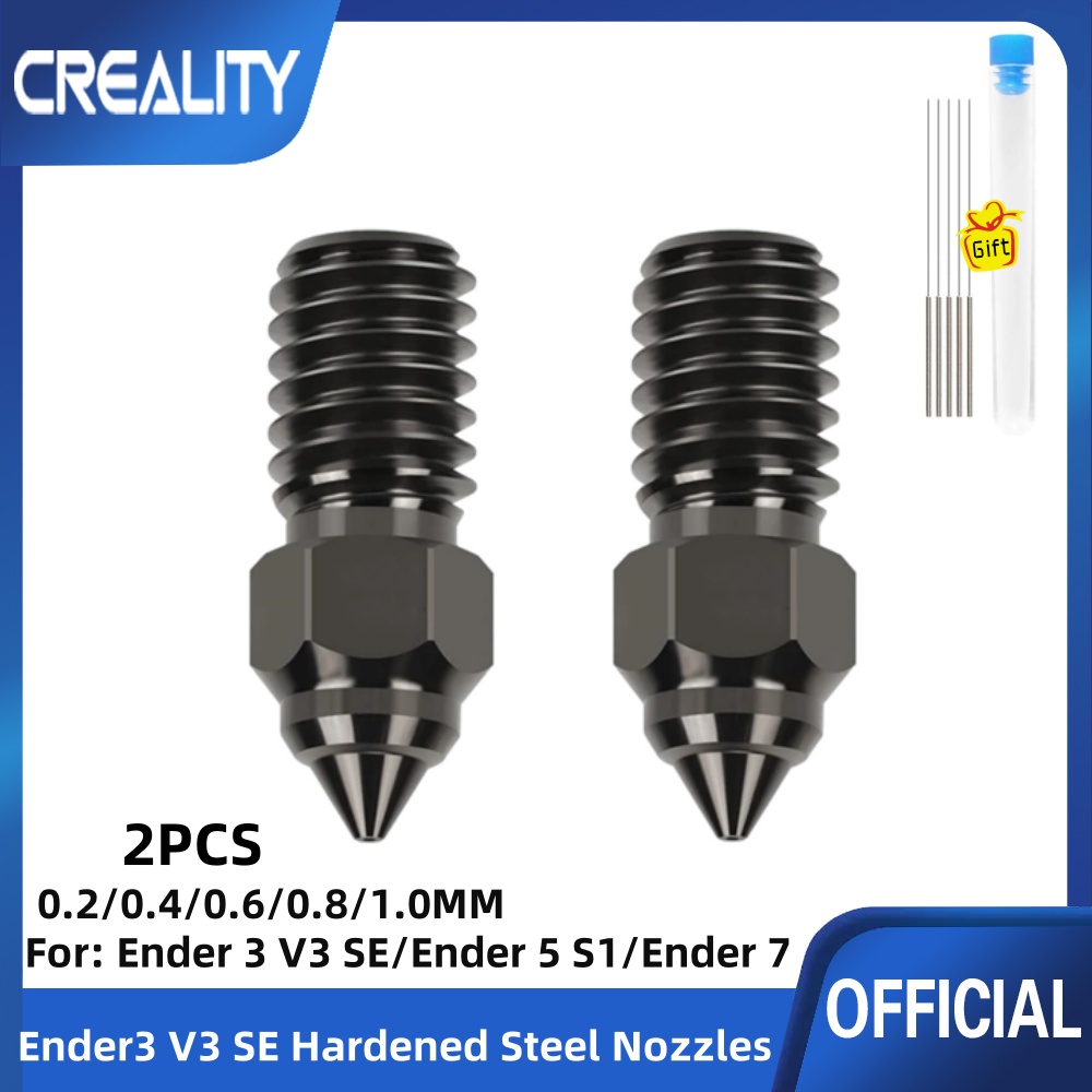 Creality-Buse en acier trempé pour imprimante 3D, accessoires pour Ender 3, V3, SE, Ender 7, Ender 5, l's, 1.0mm, 0.8mm, 0.6mm, 0.4mm, 0.2mm