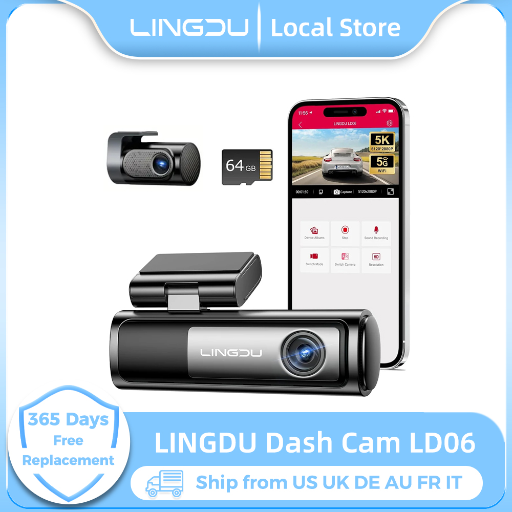 LINGDU LD06 Dash Cam 5K Auto DVR 5,8 GHz WiFi GPS Unterstützung BT Sprachsteuerung Dash Auto Kamera 24H Parkplatz Monitor WDR Nachtsicht