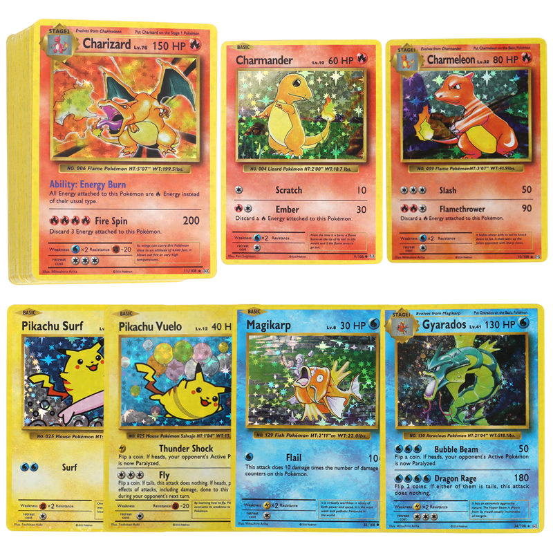 Флэш-карты с покемонами, 1996 г., первый выпуск, Charizard Blastoise Venusaur Mewtwo, коллекция игр, прокси-карты PTCG