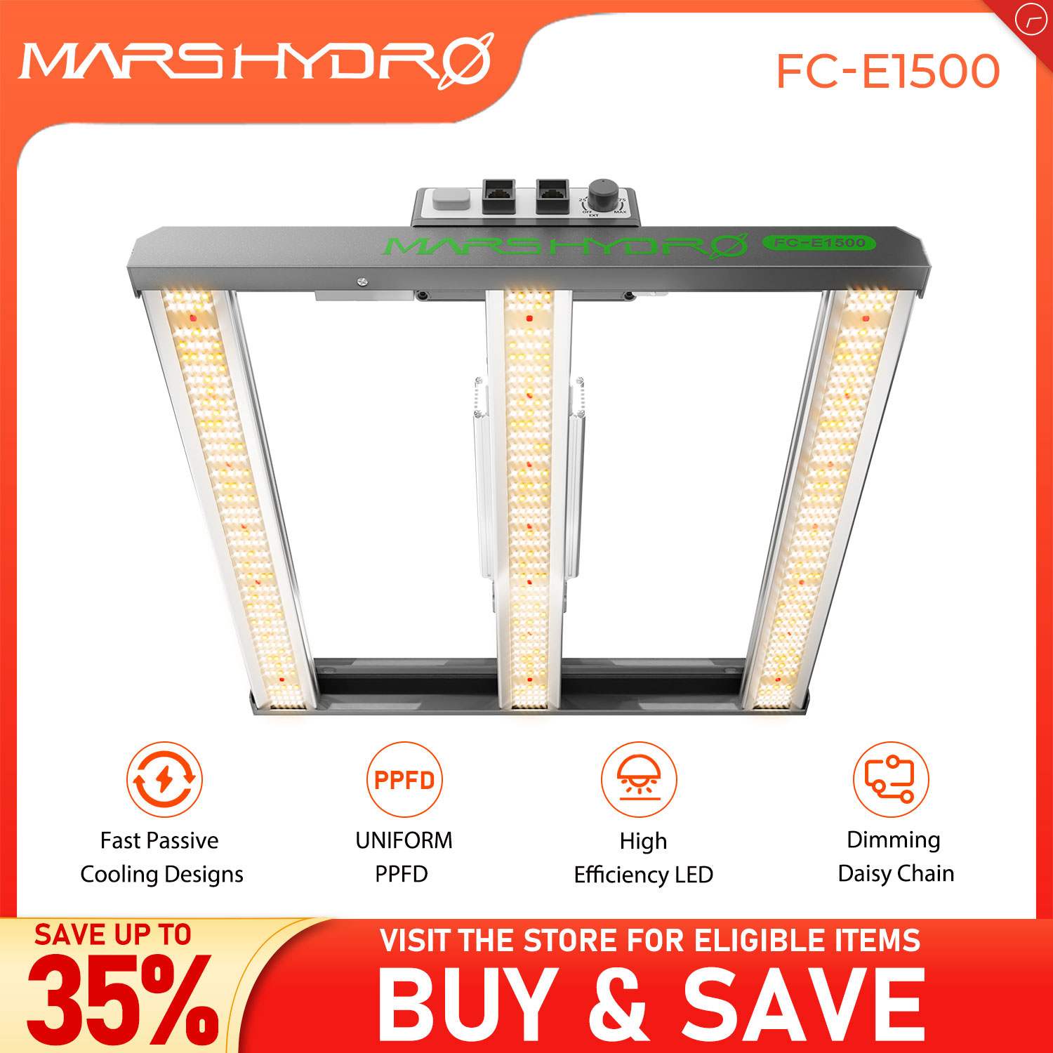 Mars Hydro Smart Dimmbare FC-E1500 Bridgelux 150 W LED-Wachstumslicht für den Innenbereich, Hydrokultur-Wachstumslichtleiste, Phytolamp, Innengartenarbeit