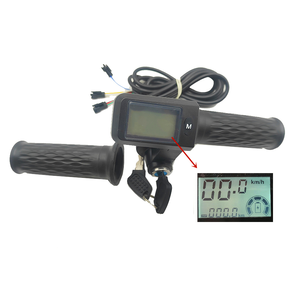 24V 36V 48V 60V 72V Acelerador de scooter de bicicleta elétrica Display LCD Mostrar velocidade e quilometragem e energia da bateria