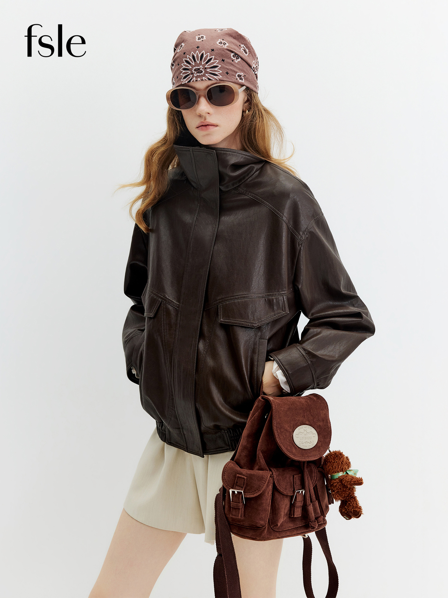 FSLE 2026 Herfst Dames Vintage Bikerjack van PU-leer met opstaande kraag - Chic cropped ontwerp voor dagelijkse en avonduitjes