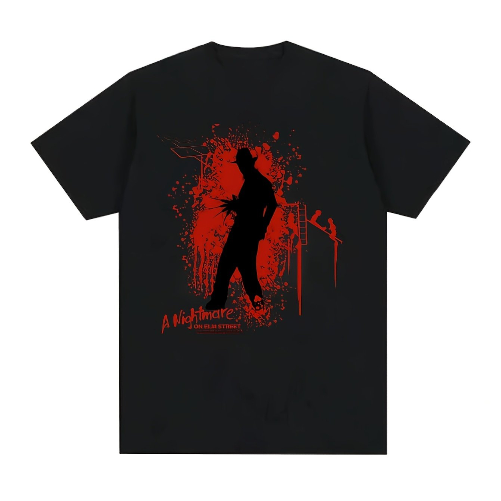 Koszulki A Nightmare on Elm Street z grafiką Freddy'ego Kruegera, gruba koszulka o gramaturze 220 g/m², unisex, na każdą porę roku, streetwear