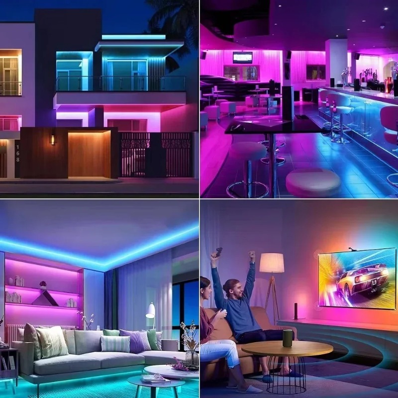 RGB LED Strip Light Intelligent Bluetooth Remote Control Remote Flexible Diode Light Strip for Room Home Decoration TV Backlight