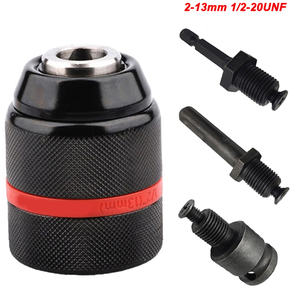 Mandril de Metal JENTORIX 2mm-13mm sem Chave, Mandril Catraca de 3 Garras com Rosca 1/2-20UNF, Mandril para Brocas, Chaves de Fenda e Machos