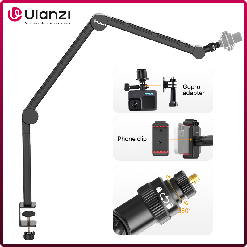 VIJIM LS24 подставка для микрофонной штанги, настольный держатель для камеры DSLR, регулируемая подвеска, штанга для микрофона с винтовым креплением 1/4 для записи
